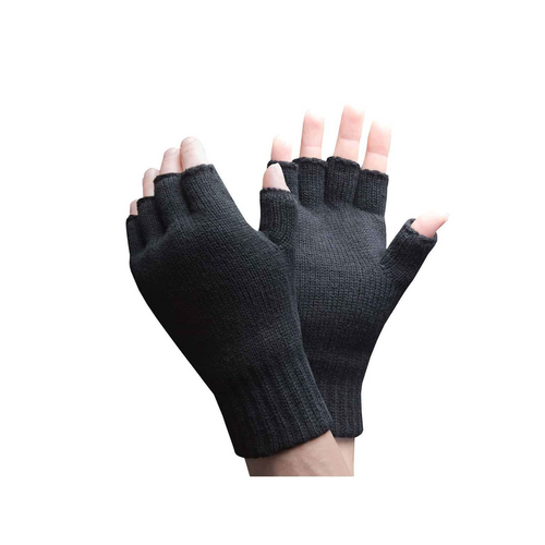 Heat Holders - Mens Fingerless Gloves (Black)