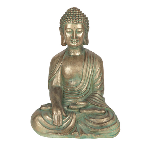 Verdigris Effect 52cm Sitting Garden Buddha 