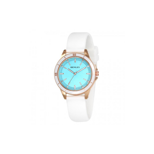 Henley Ladies  Silicone Rose Gold Sports Turquoise Watch H06173.6
