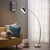 Arco Curved Arched Standard Floor Lamp Light & Bell Shade, Chrome