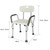 Medical Bathroom Safety Shower Tub Aluminium Alloy Bath Chair Bench with Back & Handle White