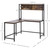 149x140x125cm Industrial L-Shaped Desk w Shelf - Brown & Black