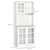 183cm Sideboard Grid Glass Doors Shelves Kitchen  72" Solid w/Glass Door