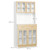 180cm Kitchen Cabinet, 2 Glass Door Cabinets and Countertop, White 1.8m