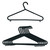 Adult Black Plastic Hangers For Coat, Clothes With Trouser Bar and Lips