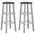 Bar Stools 2 pcs Silver MDF