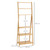 Freestanding Foldable Bamboo Towel Rack with 3 Bars and Shelves for Bathroom