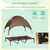 122 cm Elevated Pet Bed Dog Cot Tent with Canopy Instant Shelter Outdoor Coffee
