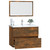 2 Piece Bathroom Furniture Set Smoked Oak Engineered Wood