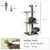 121cm Cat Tree Tower w/Sisal Scratching Posts Bed Tunnel Perch Grey