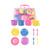 15 Piece Colourful Plastic Tea Party Set Includes Teapot, Jug, Sugar Bowl, Saucers & Spoons with Portable Carry Case