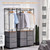 175x83cm Freestanding Clothes Hanger Storage Unit SteelBlack Brown Coat Rack