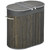 100L Bamboo Laundry Basket w/ 2 Compartments Washing Baskets Grey HOMCOM