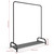 2x Heavy Duty Modern Metal Clothes Single Hanging Rail Stand with Storage Shelf For Dresses Boxes & Shoes BLACK