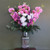 100cm Pink Blossom White Rose Arrangement Glass Vase