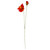 100cm Red Poppy and Fern Glass Vase