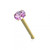 14ct Solid Gold Colourful Crystal Jewelled Ball End Nose Pin