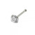 14ct Solid Gold Round Cubic Zirconia Jeweled Ball End Nose Pin Nose Stud