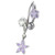 316L Surgical Steel Fancy Jeweled Dangling Reverse Curved Bar Belly Ring