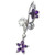 316L Surgical Steel Fancy Jeweled Dangling Reverse Curved Bar Belly Ring