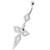 4 Diamonds Silver Navel Belly Bar