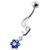69 with flower Dangling Navel Belly bar
