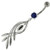 925 Sterling Silver Plain Twisted Leaf Belly Button Ring