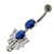 925 Sterling Silver Twin Jeweled chandelier Belly Button Ring