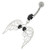 Angel Wings with Floral Silver Belly Ring