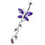 Butterfly Silver Dangling Belly Ring With SS Banana Bar