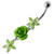 Center Rose Jeweled Dangling Belly Ring