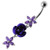 Center Rose Jeweled Dangling Belly Ring