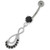 Crescent Nine Stones Jeweled Infinity Navel Belly Button Ring