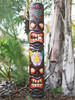 40" Totem w/ Turtle & Flower Tiki Mask
