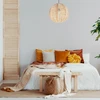 Circle Shape Indonesian Hand-Woven Natural Rattan Pendant Light Fixture, 15in H x 15in W