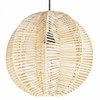Circle Shape Indonesian Hand-Woven Natural Rattan Pendant Light Fixture, 15in H x 15in W