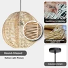 Circle Shape Indonesian Hand-Woven Natural Rattan Pendant Light Fixture, 15in H x 15in W