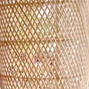 Cylinder Shape Indonesian Hand-Woven Natural Rattan Pendant Light Fixture,  21in H x 10in W