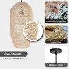 Cylinder Shape Indonesian Hand-Woven Natural Rattan Pendant Light Fixture,  21in H x 10in W