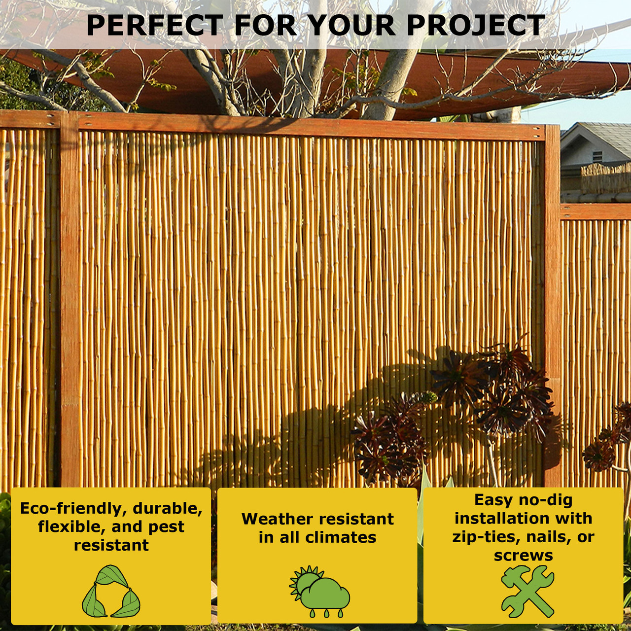 Natural Tonkin Bamboo Fence 1