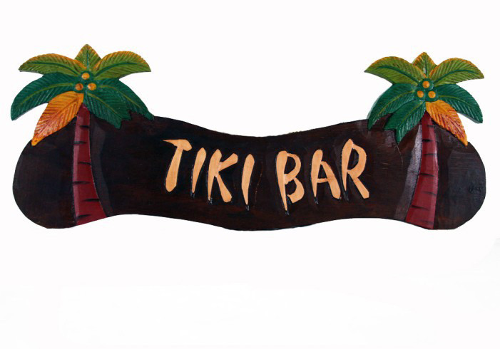 Tiki Bar Palm Tree Sign - Forever Bamboo