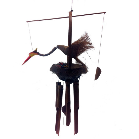 Mother and Baby Birds Tiki Wind Chime