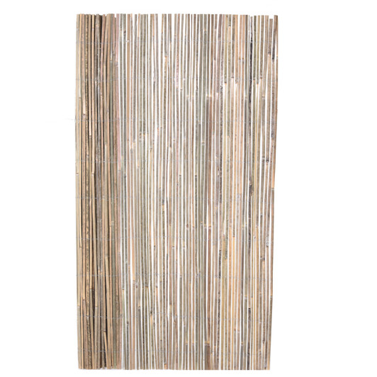 Natural Raw Split Bamboo Slat Fence 4 Ft H x 6 Ft L (2-Pack)