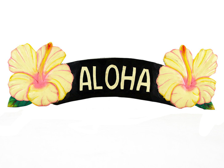 Aloha Yellow Hibiscus Sign
