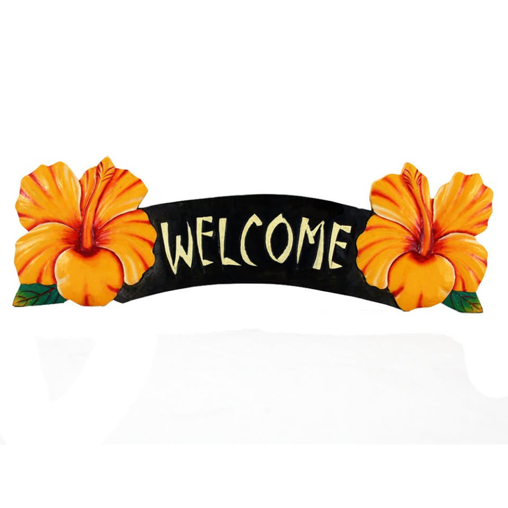 Welcome Yellow Hibiscus Sign