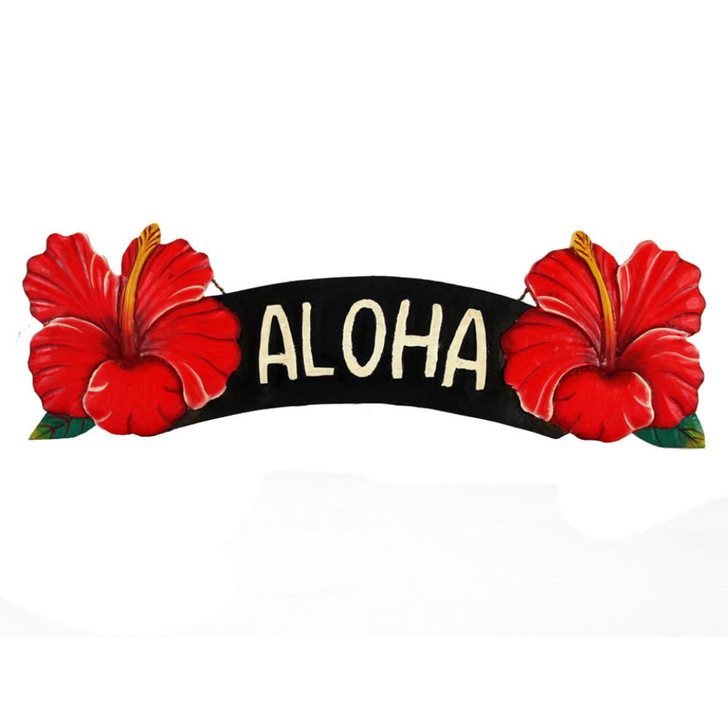 Aloha Red Hibiscus Sign