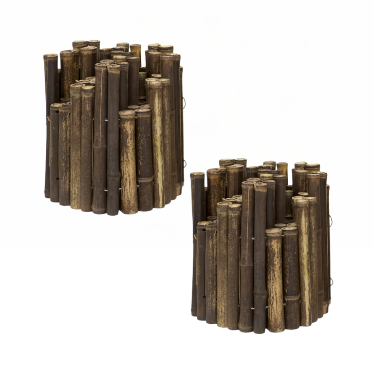 Natural Black Bamboo Border Edging 1.25" D x 8' L (PACK 2)