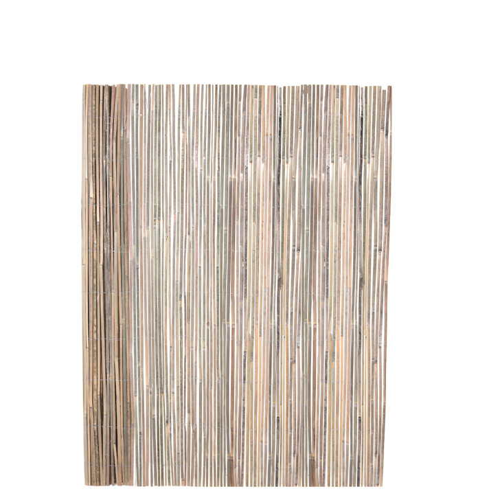 Natural Raw Split Bamboo Slat Fence 4 Ft H x 6 Ft L (2-Pack)