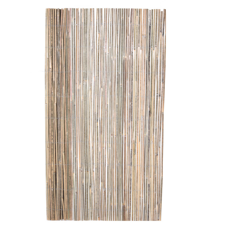 Natural Raw Split Bamboo Slat Fence 6 Ft H x 6 Ft L (2-Pack)
