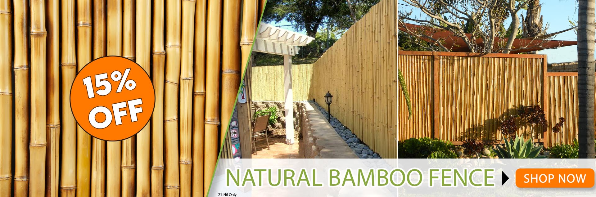 10%off bamboo fence 1x8x72